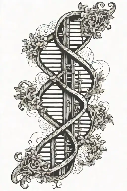 friend bloodline DNA double helix tattoo design idea