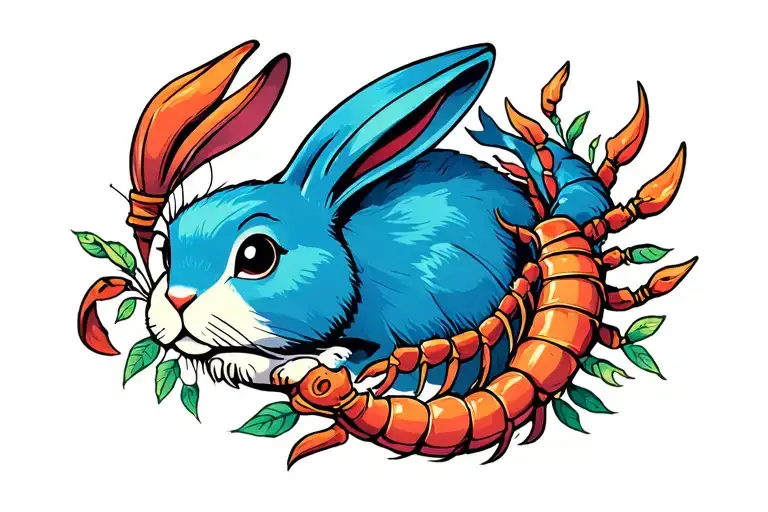 rabbit Pisces Scorpio Taurus tattoo design idea