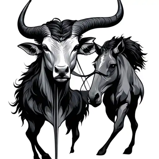 Taurus And Sagittarius Combined tattoo design idea