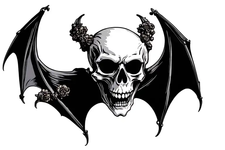 death bat tattoo design idea