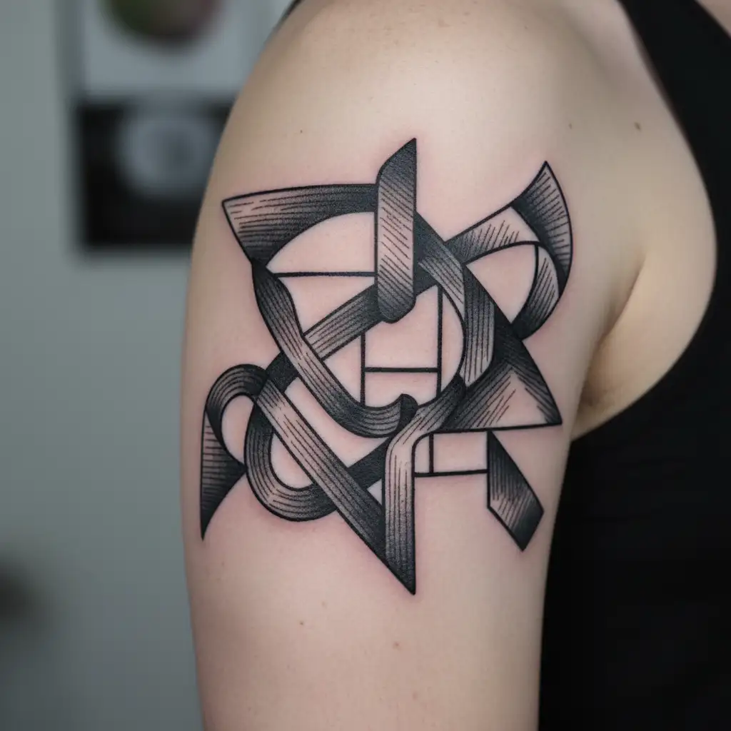 "A minimalistic symbol representing calm strength, resilience, and a never-give-up mindset—personal and subtle, understo tattoo design idea