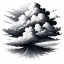 Clouds in the background with a light effect and the clouds they are dark down and the more they are more clear they are tattoo design idea