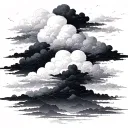 Clouds in the background with a light effect and the clouds they are dark down and the more they are more clear they are tattoo design idea
