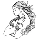 feminine bound with shibari rope tattoo design idea