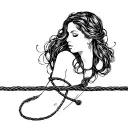feminine bound with shibari rope tattoo design idea
