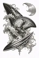 surfing tattoo design idea