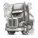 semi truck girly tattoo design idea