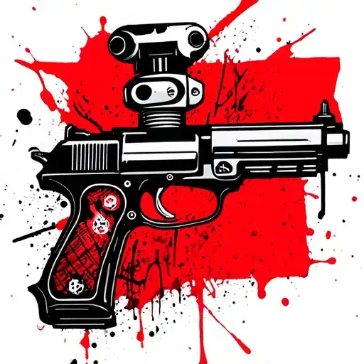 Bender Futurama gun tattoo design idea