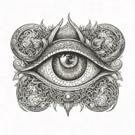 viking witch evileye  tattoo design idea