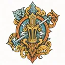 trident pantheon tattoo design idea