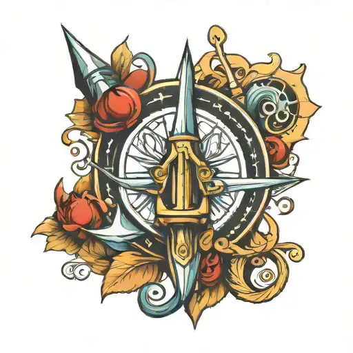 trident pantheon tattoo design idea