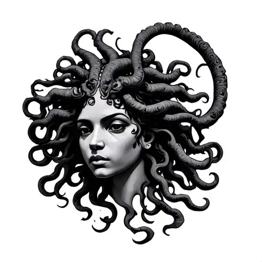 African American Medusa Head tattoo design idea