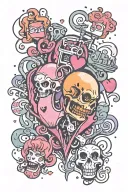 Plantainted love in the style of soft cells tainted love tattoo design idea