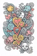 Plantainted love in the style of soft cells tainted love tattoo design idea