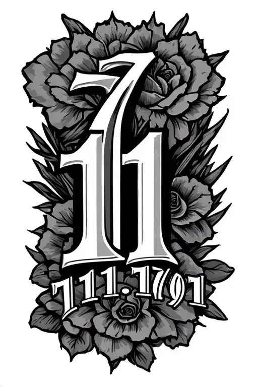 "7.11.1971" Roman numeral tattoo tattoo design idea