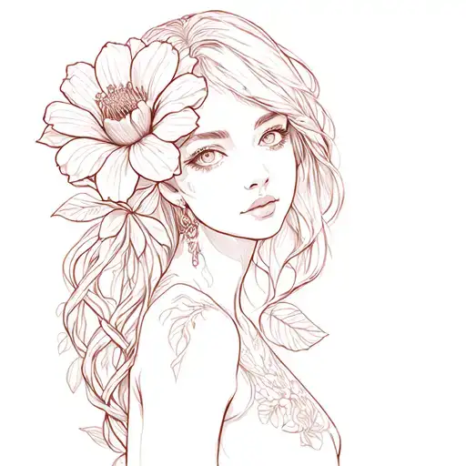 Sabrina with a flower intertwined tattoo design idea