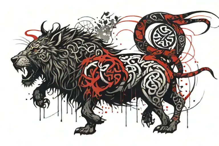 Celtic beast tattoo design idea