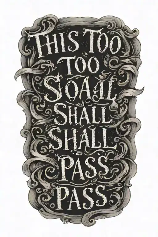 this too shall pass text tattoo design idea