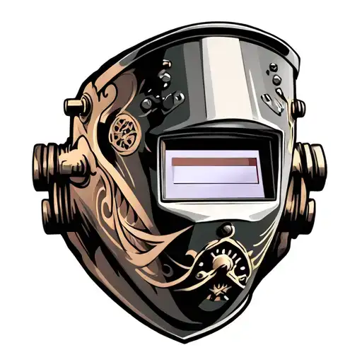 welding mask made tattoo design idea