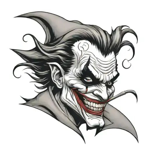 Black Joker tattoo design idea
