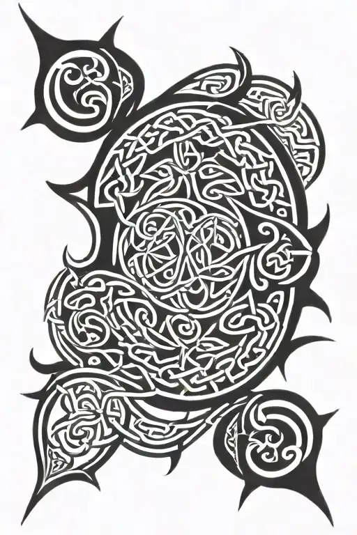 Low sleeve tribal Celtic tattoo inspired tattoo design idea