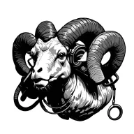 aries ram scuba diver exploring the depths tattoo design idea