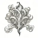 fire and smoke rising tattoo design idea