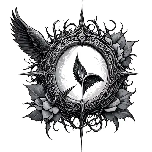 fantasy, book, Harry Potter, Lord of the rings, a court of rose and thorns tattoo design idea