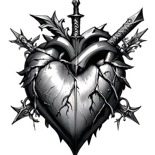 Dagger Heart tattoo design idea