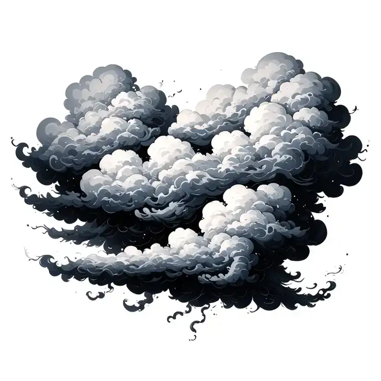 clouds an smoke rising tattoo design idea