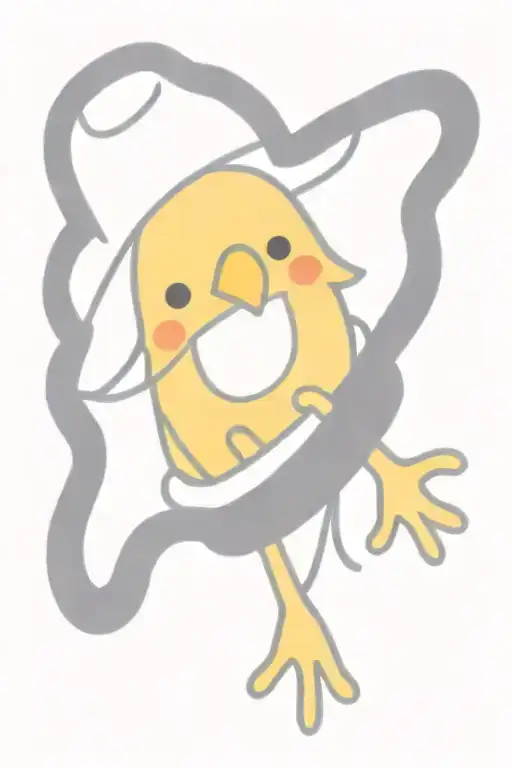 baby chick wearing cowboy hat wrapped loosely tattoo design idea