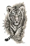 tiger cub tattoo design idea