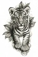tiger cub tattoo design idea