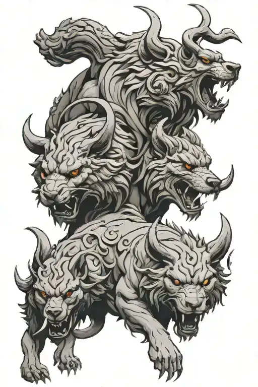 hades Cerberus hell tattoo design idea