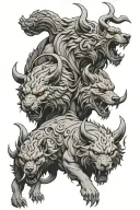 hades Cerberus hell tattoo design idea
