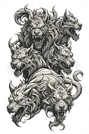 hades Cerberus hell tattoo design idea