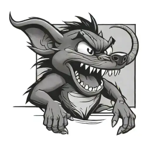 Taz the tasmanian devil looney tunes character tattoo design idea