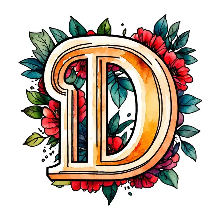 letter D tattoo design idea