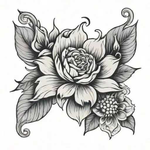 progress over perfect floral tattoo design idea