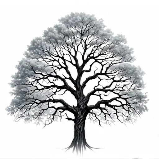 broken family tree tattoo design idea