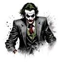 joaquin  phoenix joker black and white tattoo design idea