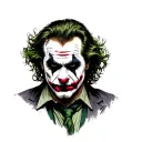 joaquin  phoenix joker black and white tattoo design idea
