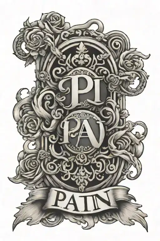 a tattoo design with word pain tattoo design idea