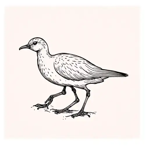 kiwi bird walking tattoo design idea