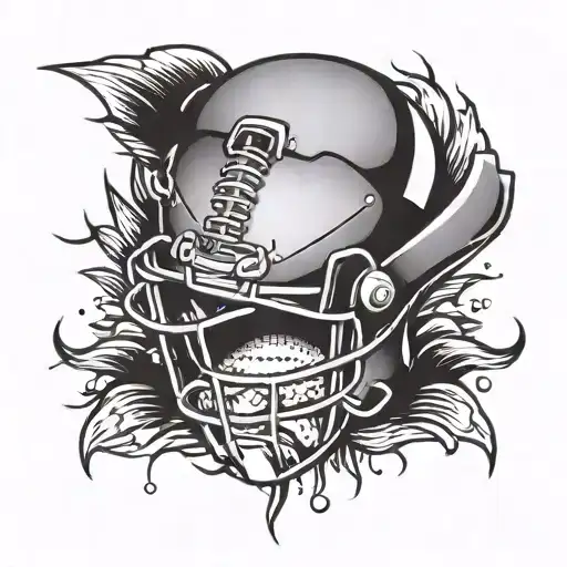 stipple American football tattoo design idea
