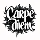 carpe diem" lettering tattoo design idea