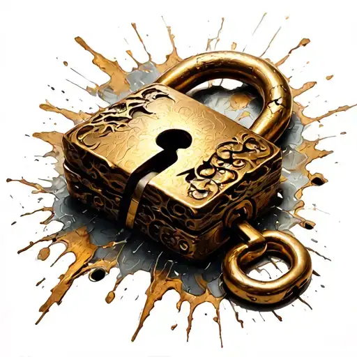 tormented intricated almost broken padlocks  tattoo design idea