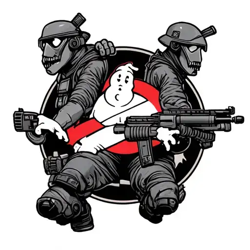 I want it to be Ghostbusters themed, in black and grey.  It will be ony right arm from my wrist to just below my elbow,  tattoo design idea