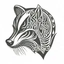 badger paw print tattoo design idea