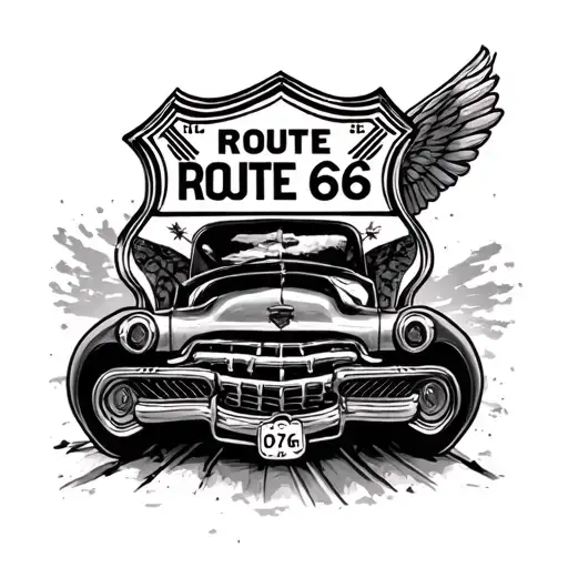 Route 66 tattoo design idea